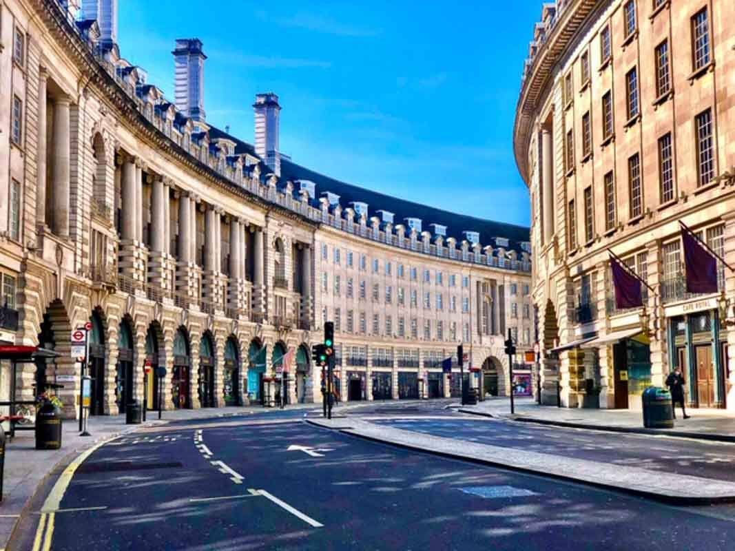 London Travel Blog - 29 Virtual Ways to Experience London - by a Londoner 10 London - Regent St during London Lockdown 2