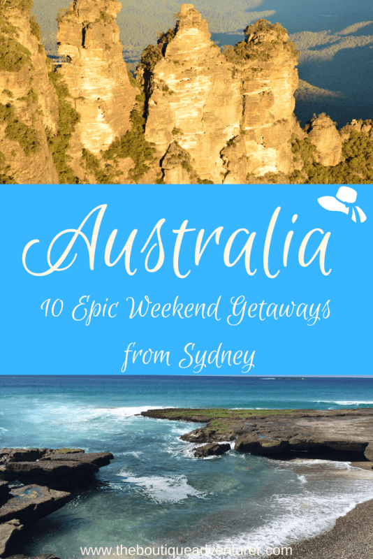 10 Best Weekend Getaways From Sydney for Boutique Hotel Lovers 41 three sisters rock formation in the blue mountains and a beach and the sea sydney australia