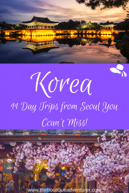 11 Best Seoul Day Trips You Won't Forget 25 images from korea - cherry blossoms outside a building and a fortress temple