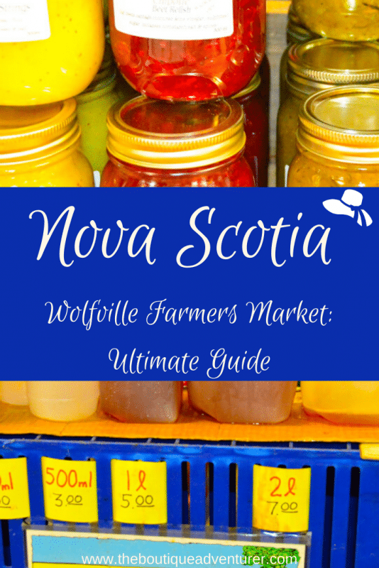 images of relishes and apple juice at wolfville farmers market nova scotia canada