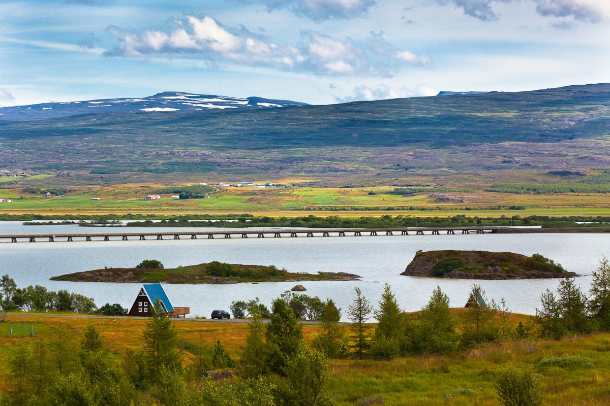 North Icelandic Landscape: View of Fellabaer Village (Egilsstadir)