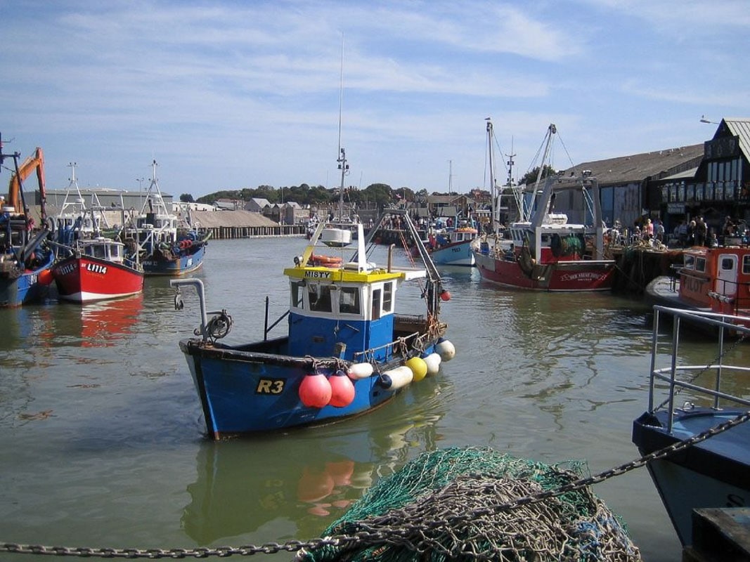 boats in harbour kent england