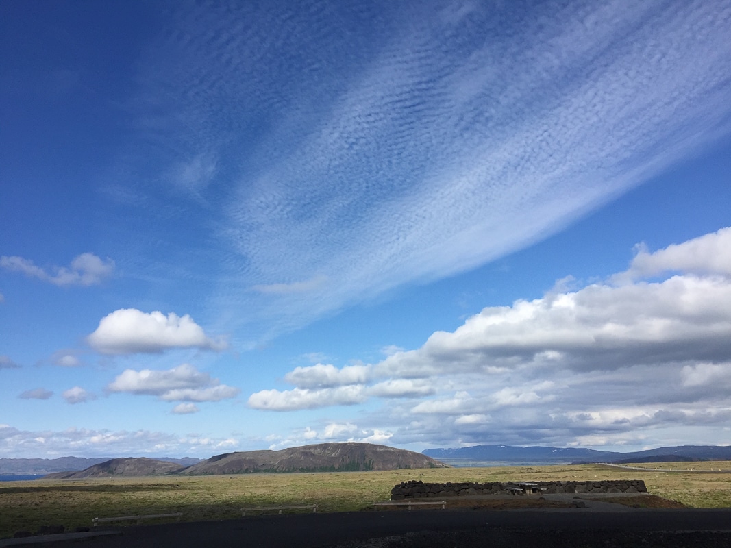 icelandic blue sky with clouds