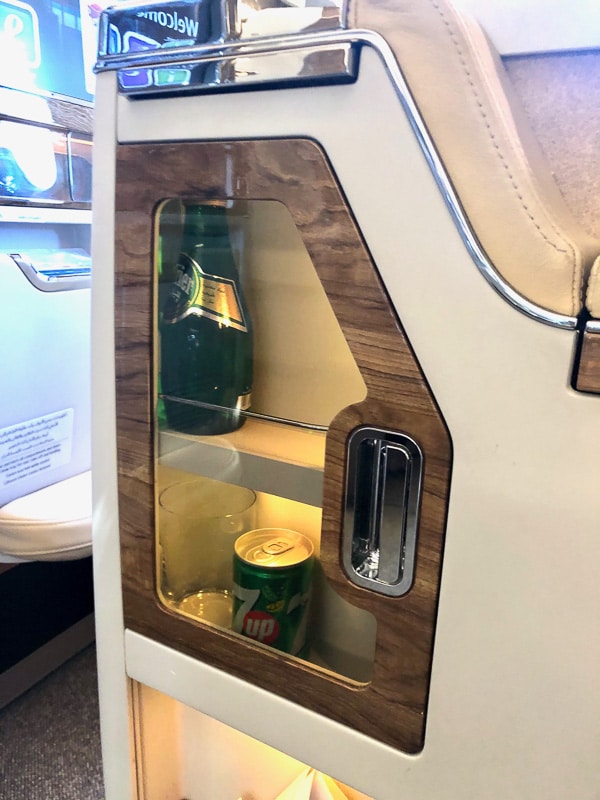 Emirates Business Class Review: Is it Worth It? 41 beverage area in seat emirates business class