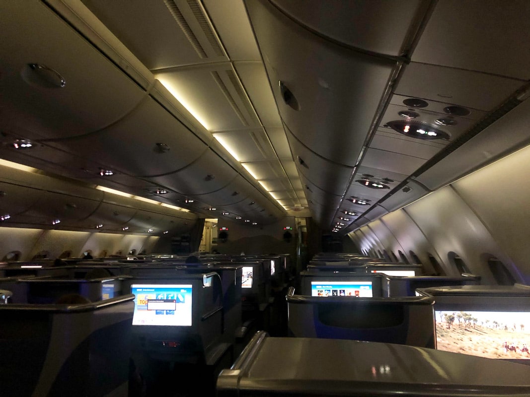 Emirates Business Class Review: Is it Worth It? 23 night inside emirates business class flight