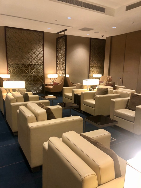 Emirates Business Class Review: Is it Worth It? 4 seating in emirates lounge at perth airport
