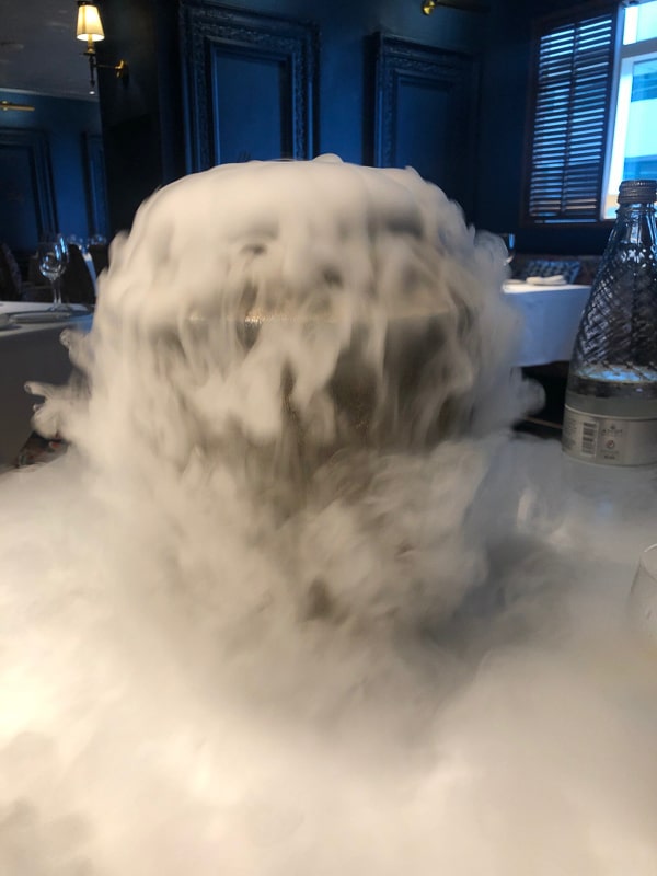 steam erupting from dish