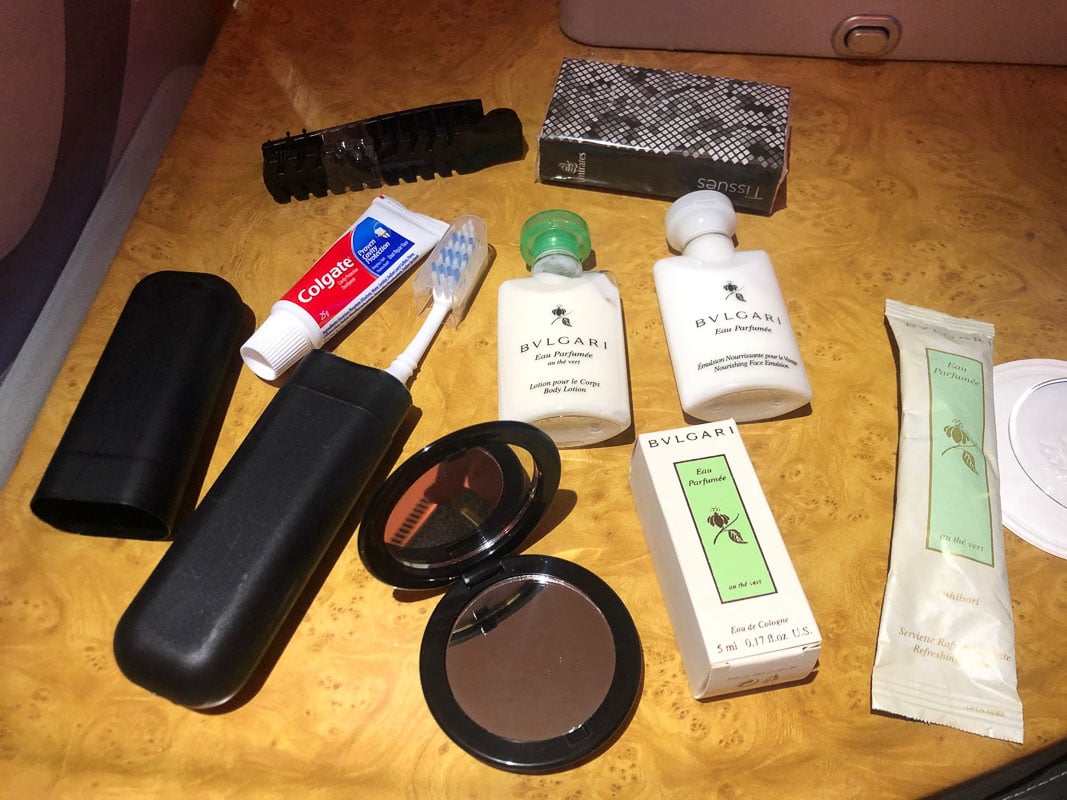Emirates Business Class Review: Is it Worth It? 22 toiletries in emirates business class onboard kit