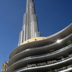 view of burj khalifa over mall of america dubai