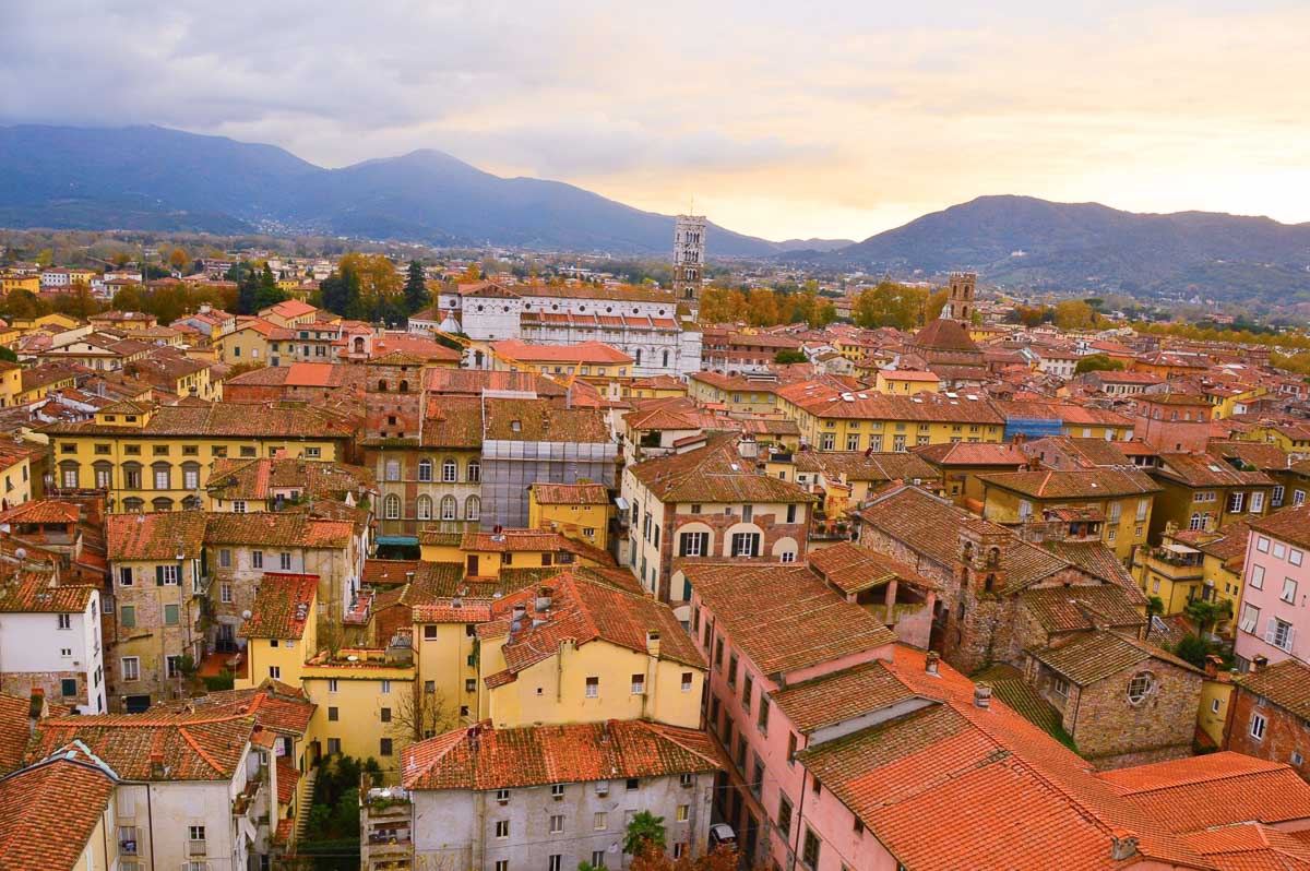 Lucca Italy rooftops