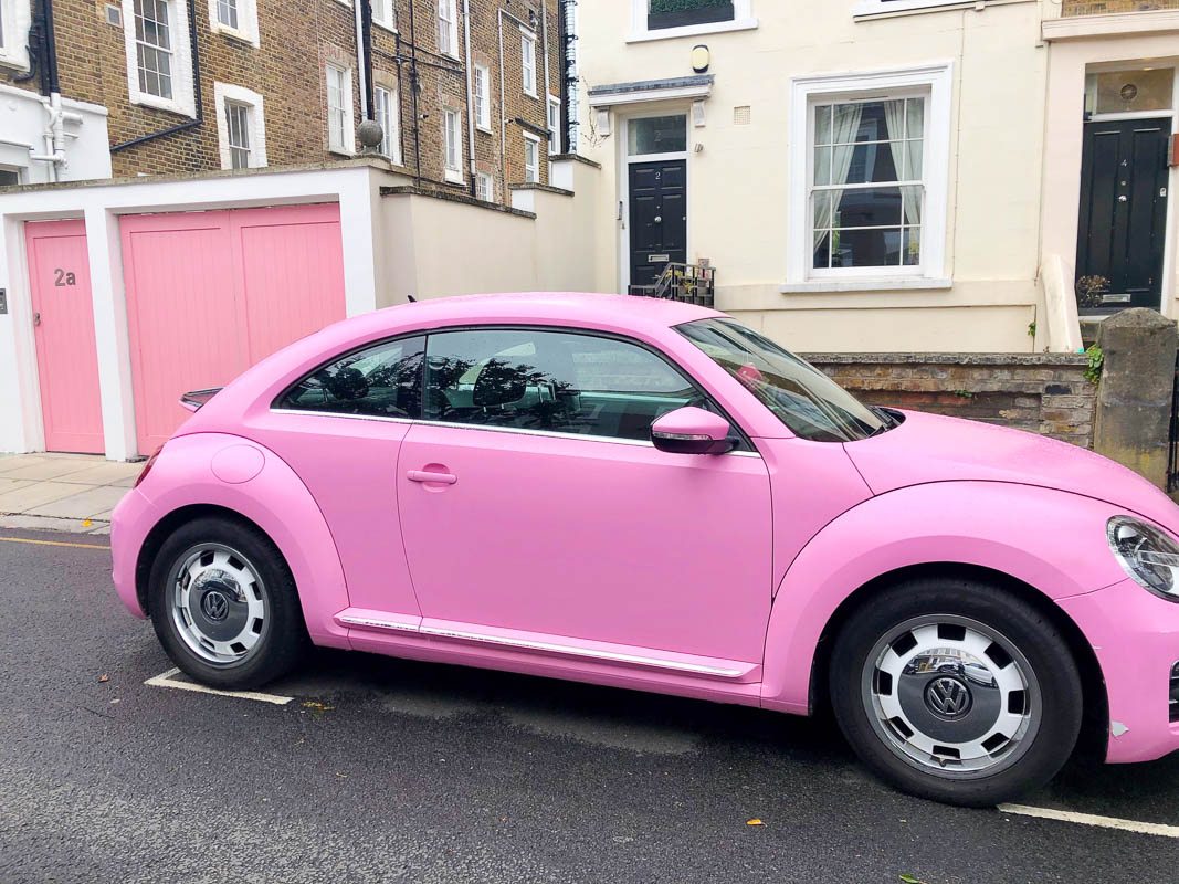 14 Fantastic Things to do in Notting Hill 28 Notting Hill London pink VW bug outside pink garage