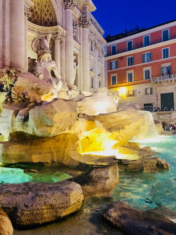 Trevi Fountain up close at night