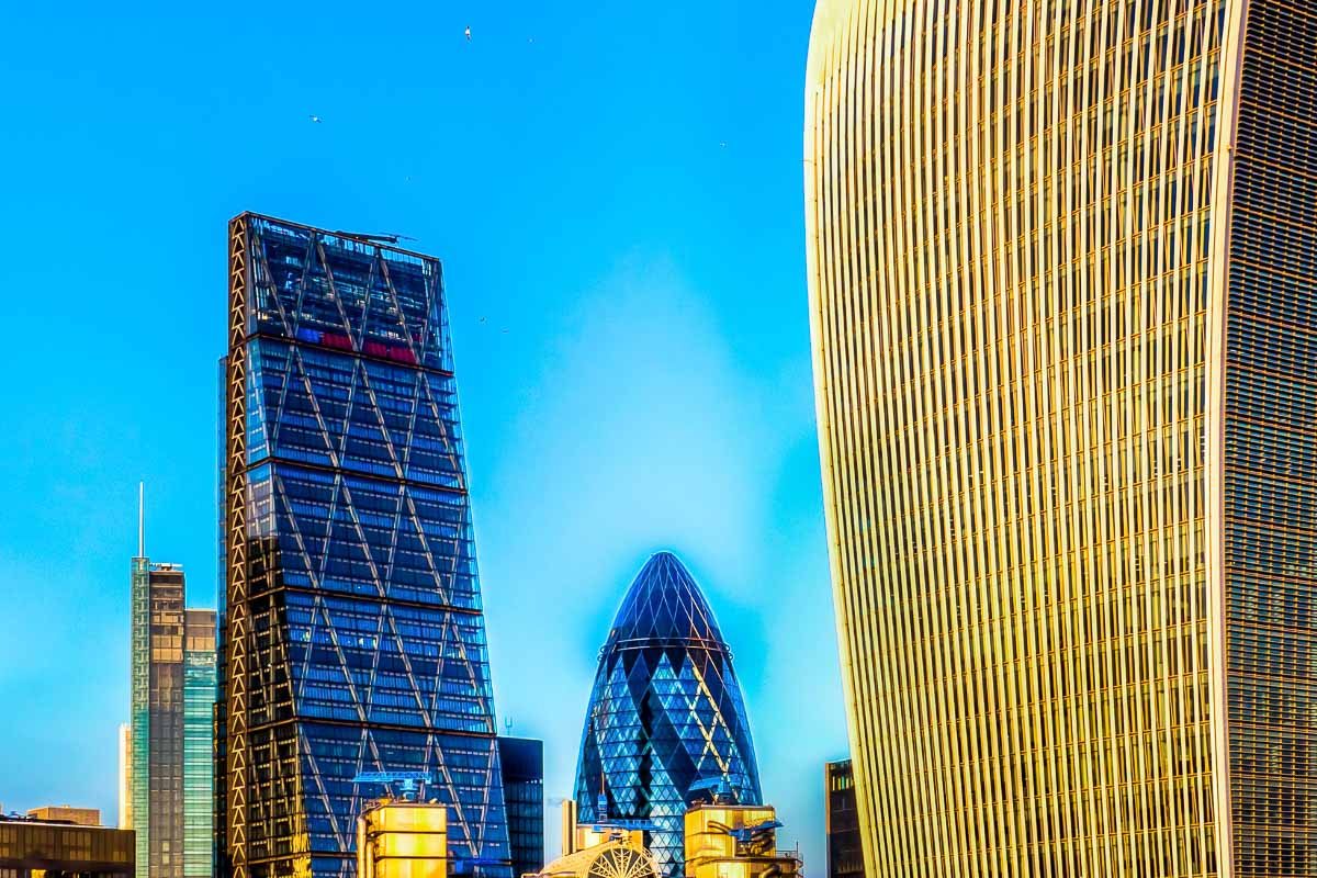 45 Impressive English Landmarks You Will Want to See 64 city of london modern buildings at sunset