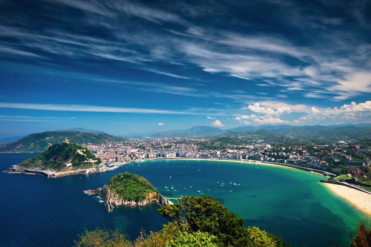 san sebastian aerial view most beautiful cities spain
