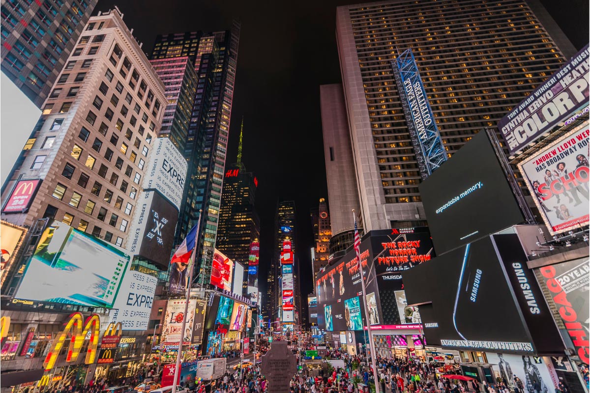 times square at night