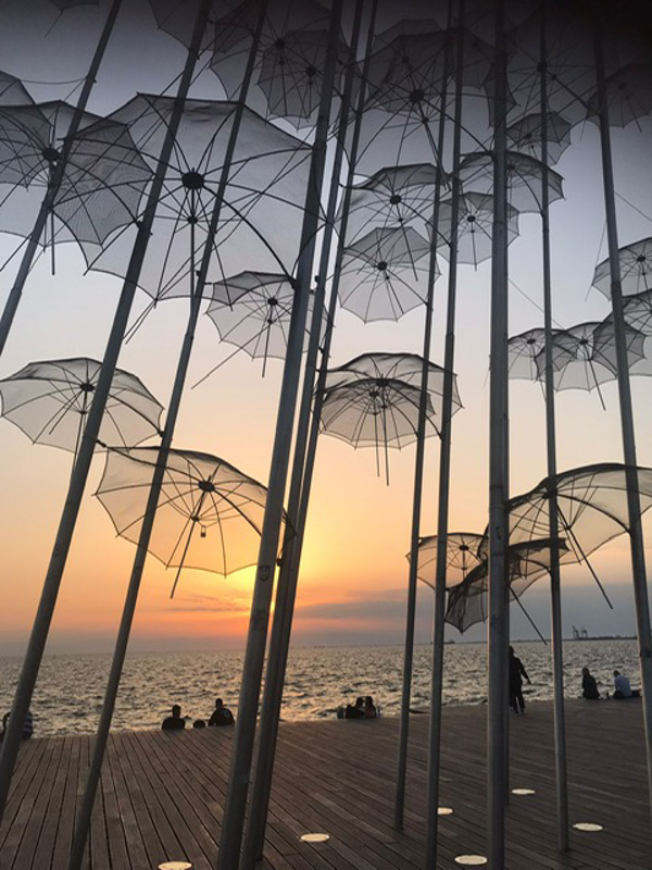 umbrellas on thessaloniki seafront