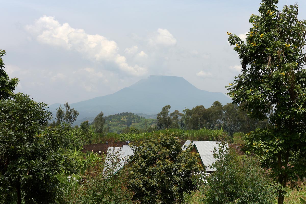 Mount Nyiragongo from Rwanda