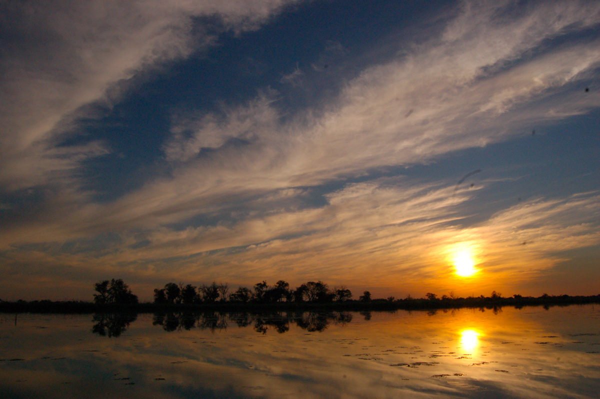 okavango delta sunset