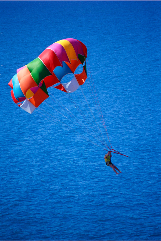 paragliding over water in florida