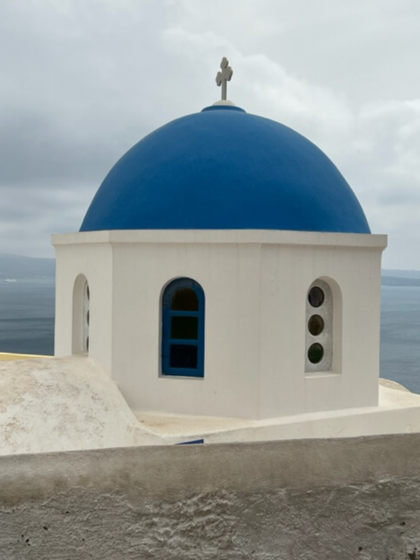 santorini blue church