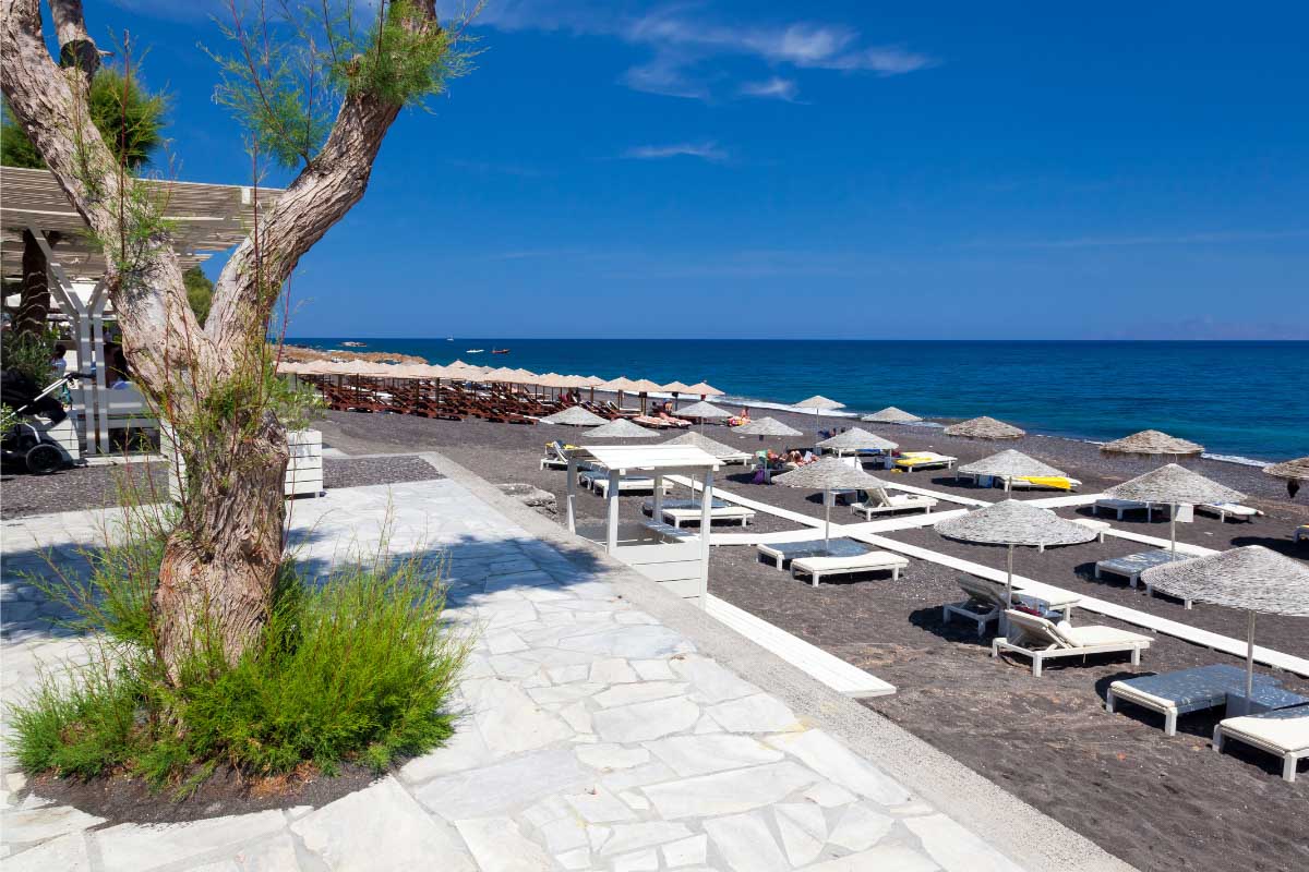 8 Santorini Greece Black Sand Beaches (2023) You Can’t Miss 4 Kamari Beach