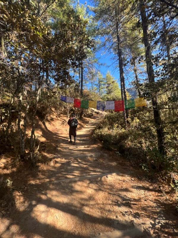 tigers nest walking with prayer flags