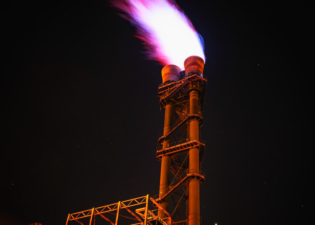 Illuminated-Tower-From-Oil-and-Gas-Industrial