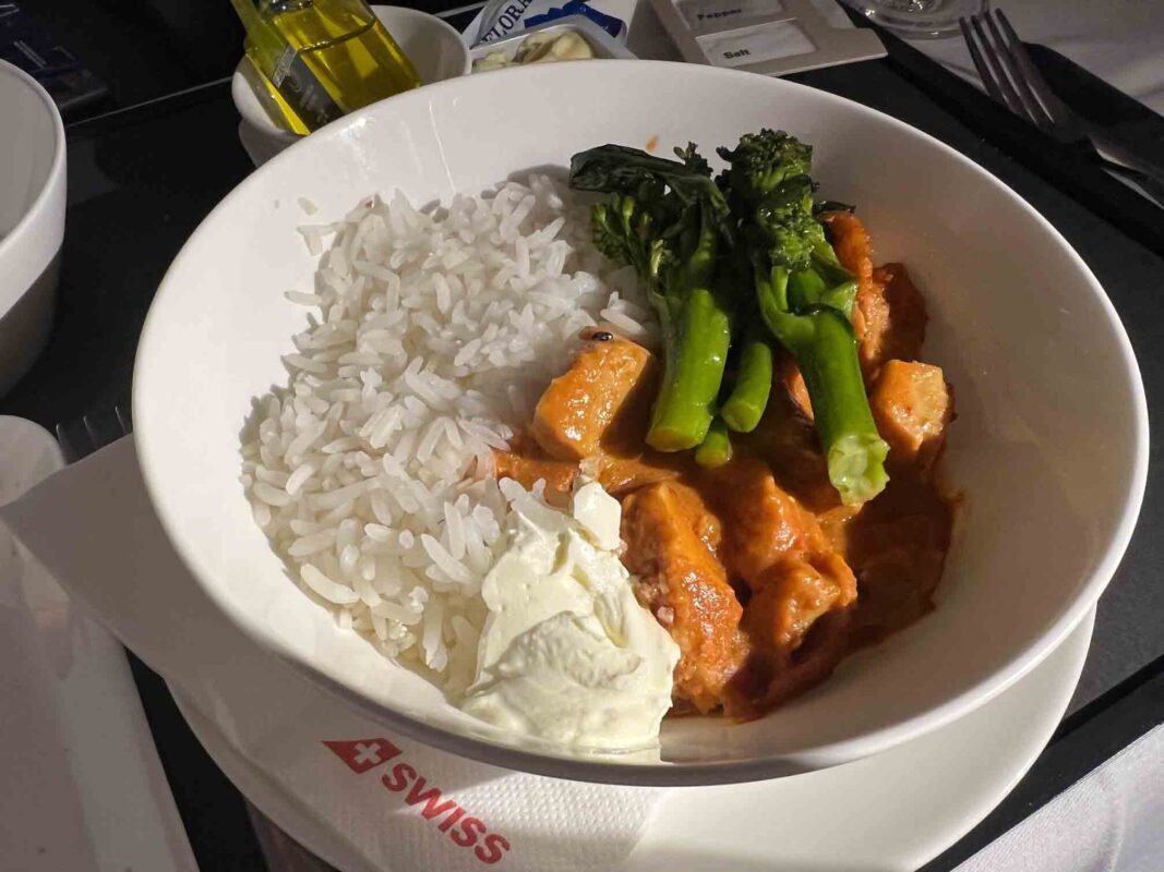 swiss air zurich to bangkok food swiss air business class review